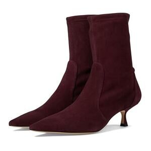 Stuart Weitzman Womens Naomi 50 Bootie US 8.5M Burgundy Purple Suede EUC